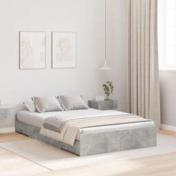 Berkfield Home Storage Bed Frame Concrete grey 120 x 200 cm Melamined wood