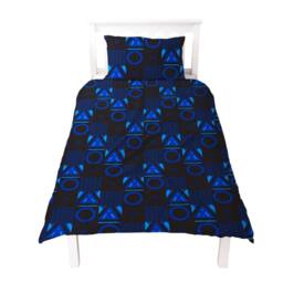 Playstation Checked Reversible Duvet Set in Blue - Size: Single - thumbnail 4