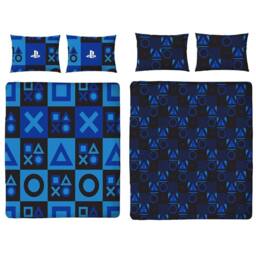 Playstation Checked Reversible Duvet Set in Blue - Size: Single - thumbnail 2