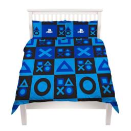 Playstation Checked Reversible Duvet Set in Blue - Size: Single - thumbnail 5