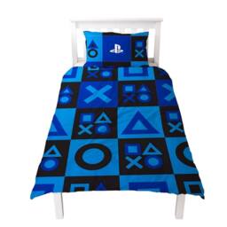 Playstation Checked Reversible Duvet Set in Blue - Size: Single - thumbnail 3