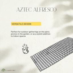 Marco Paul Black Zig Zag 150 x 210 cm Easy Clean Decorative Garden Mat - Size: 150 cm x 210 cm - thumbnail 5