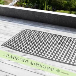 Marco Paul Black Zig Zag 150 x 210 cm Easy Clean Decorative Garden Mat - Size: 150 cm x 210 cm - thumbnail 2