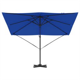 Berkfield Home Cantilever Roma Parasol Azure Blue 286x285x265 cm Aluminium - Size: 286 x 285 x 265 cm - thumbnail 5