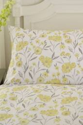 Deyongs Mellow Cotton Printed Duvet Set in Yellow - Size: Double - thumbnail 4