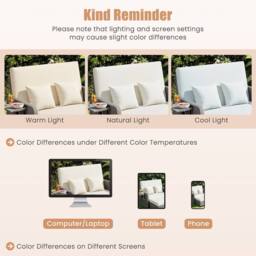 Costway PE Wicker Daybed w/4-Level Backrest 2PCS Patio Rattan Furniture Set - thumbnail 7