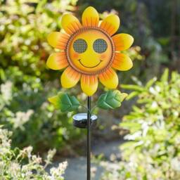 Marco Paul Solar Resin Solar Sunflower Garden Ornaments in Yellow - Size: 80 cm - thumbnail 3