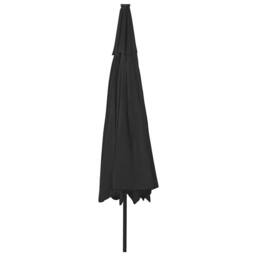 Berkfield Home Outdoor Parasol with LED Lights & Metal Pole 400 cm Black - thumbnail 5