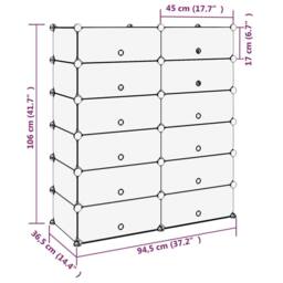 Berkfield Home Shoe Rack Black 94.5x36.5x106 cm PP - thumbnail 8