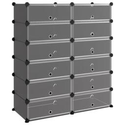 Berkfield Home Shoe Rack Black 94.5x36.5x106 cm PP - thumbnail 3
