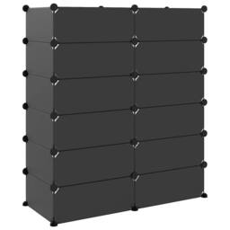 Berkfield Home Shoe Rack Black 94.5x36.5x106 cm PP - thumbnail 5