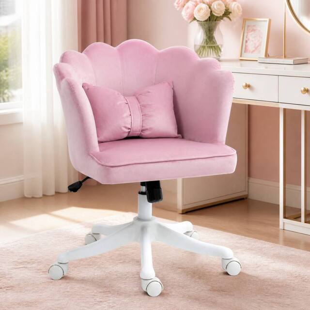 STILVORA Office Chair with Tilt Function in Pink Velvet - image 1