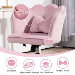 STILVORA Office Chair with Tilt Function in Pink Velvet - thumbnail 7