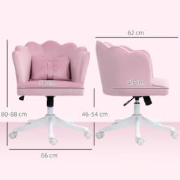 STILVORA Office Chair with Tilt Function in Pink Velvet - thumbnail 3