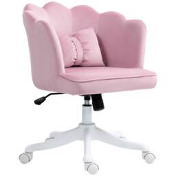 STILVORA Office Chair with Tilt Function in Pink Velvet - thumbnail 5