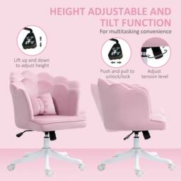 STILVORA Office Chair with Tilt Function in Pink Velvet - thumbnail 8