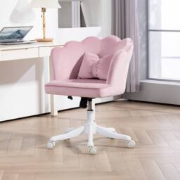 STILVORA Office Chair with Tilt Function in Pink Velvet - thumbnail 2