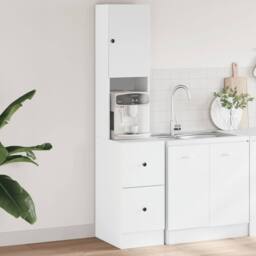 Berkfield Home Kitchen Cabinet White 35x50x180 cm Engineered Wood - Size: 35 x 50 x 180 cm - thumbnail 2