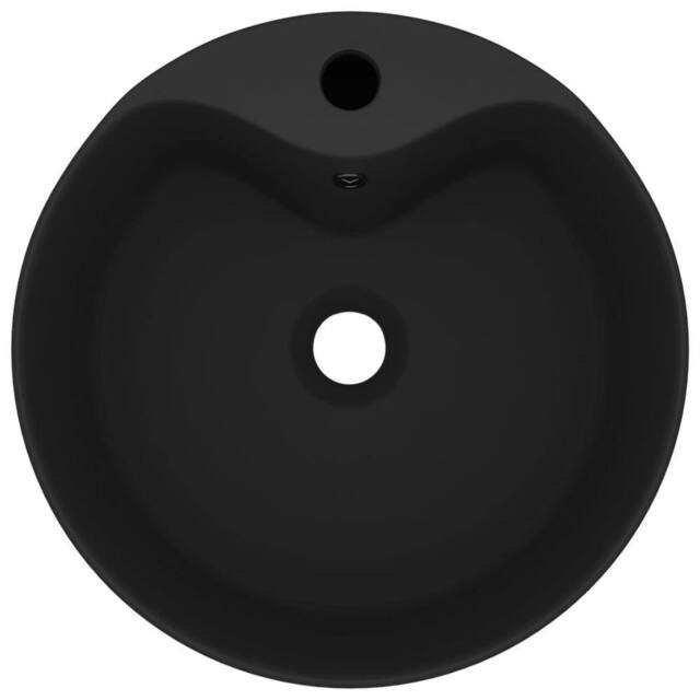 Berkfield Home Luxury Wash Basin with Overflow Matt Black 36x13 cm Ceramic - image 1