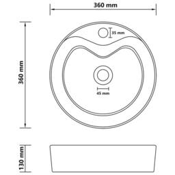 Berkfield Home Luxury Wash Basin with Overflow Matt Black 36x13 cm Ceramic - thumbnail 7