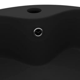 Berkfield Home Luxury Wash Basin with Overflow Matt Black 36x13 cm Ceramic - thumbnail 5