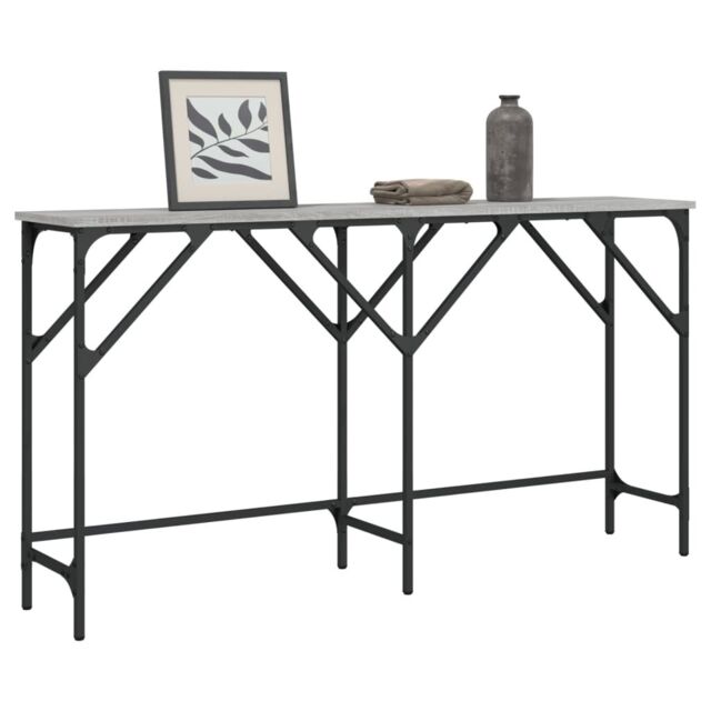 Berkfield Home Console Table Grey Sonoma 140x29x75 cm Engineered Wood - Size: 140 x 29 x 75 cm - image 1