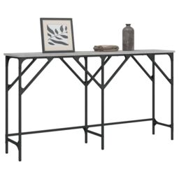 Berkfield Home Console Table Grey Sonoma 140x29x75 cm Engineered Wood - Size: 140 x 29 x 75 cm - thumbnail 1