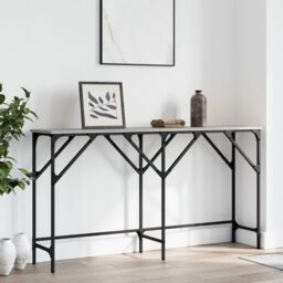 Berkfield Home Console Table Grey Sonoma 140x29x75 cm Engineered Wood - Size: 140 x 29 x 75 cm - thumbnail 3