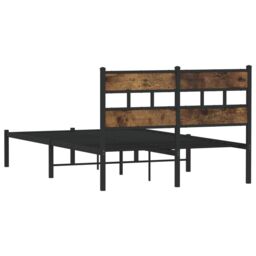 Berkfield Home Metal Bed Frame without Mattress Smoked Oak 120x200 cm in Brown - thumbnail 6