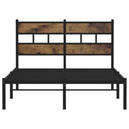 Berkfield Home Metal Bed Frame without Mattress Smoked Oak 120x200 cm in Brown - thumbnail 4