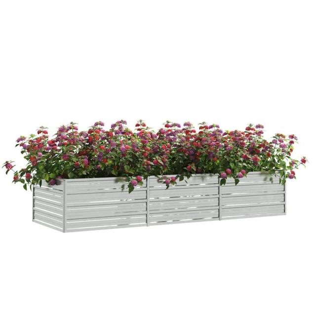Berkfield Home Garden Raised Bed 240x80x45 cm Galvanized Steel Silver - Size: 240 x 80 x 45 cm - image 1