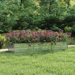 Berkfield Home Garden Raised Bed 240x80x45 cm Galvanized Steel Silver - Size: 240 x 80 x 45 cm - thumbnail 2