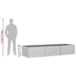 Berkfield Home Garden Raised Bed 240x80x45 cm Galvanized Steel Silver - Size: 240 x 80 x 45 cm - thumbnail 8