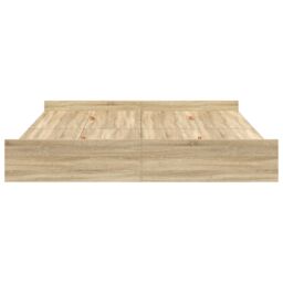 Berkfield Home Storage Bed Frame with Drawer with Headboard with Storage Sonoma oak 180 x 200 cm in Brown - thumbnail 6