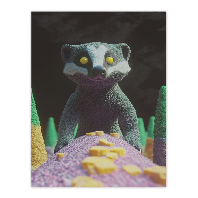 "Artery8 Badger Forest Maquette Photography Art Wall Art Print in Grey - Size: W18"" x H24""" - image 1