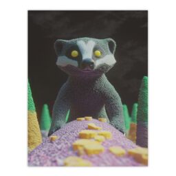 "Artery8 Badger Forest Maquette Photography Art Wall Art Print in Grey - Size: W18"" x H24""" - thumbnail 1