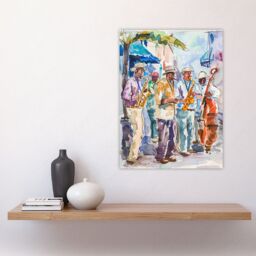 "Artery8 New Orleans Jazz Music Festival Street Musicians Wall Art Print - Size: W24"" x H32""" - thumbnail 4