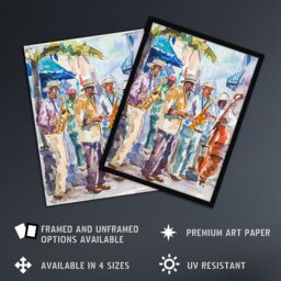 "Artery8 New Orleans Jazz Music Festival Street Musicians Wall Art Print - Size: W24"" x H32""" - thumbnail 2