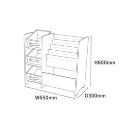 Liberty House Toys Safari Book Display Unit with Fabric Storage Boxes in Pale Blue - thumbnail 6