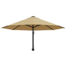 Berkfield Home Elegant Wall-Mounted Parasol with Metal Pole 300 cm Taupe in Beige - thumbnail 4