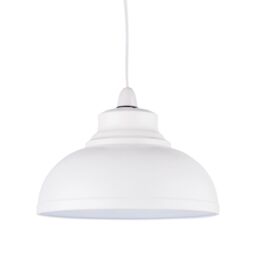 First Choice Lighting Domed - Cream Easy Fit Metal Pendant Shade in White - thumbnail 1