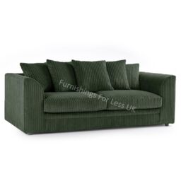 Furnishings For Less UK Luxor Jumbo Cord 3 + 2 Fabric Sofa Suite in Green - thumbnail 2