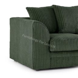 Furnishings For Less UK Luxor Jumbo Cord 3 + 2 Fabric Sofa Suite in Green - thumbnail 4