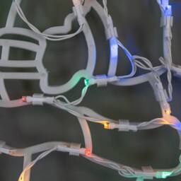 Samuel Alexander 44cm Hanging Christmas Santa with Multi-Coloured Multi-Action LEDs in White - thumbnail 7