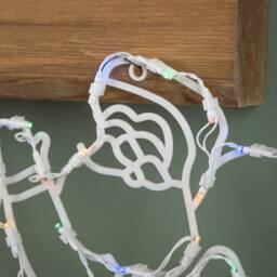 Samuel Alexander 44cm Hanging Christmas Santa with Multi-Coloured Multi-Action LEDs in White - thumbnail 5