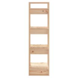 Berkfield Home Beautiful Book Cabinet/Room Divider 41x35x125 cm Solid Wood Pine in Light Brown - Size: 41 x 35 x 125 cm - thumbnail 4