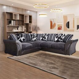 Sliding Wardrobes 4U Fabric 3+2 & Corner Sofa Set for Modern Living Spaces Beige/Brown Corner in Black - Size: 3 Pack - thumbnail 1