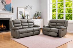 My New Sofa MNS ROMA 3+2 LEATHER RECLINER MANUAL GREY - thumbnail 4