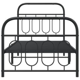Berkfield Home Metal Bed Frame without Mattress with Footboard Black 90x200cm - Size: 90x200 cm - thumbnail 4