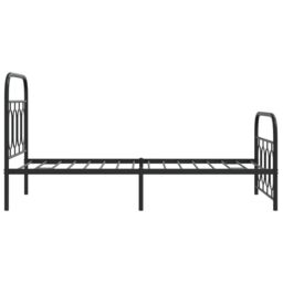 Berkfield Home Metal Bed Frame without Mattress with Footboard Black 90x200cm - Size: 90x200 cm - thumbnail 5